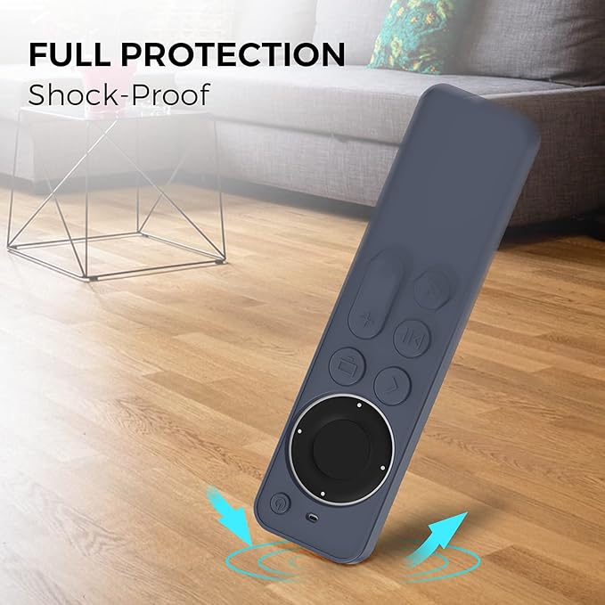 LJFLYXRI Silicone Case Compatible with The 2021/2022 Apple TV Siri Remote (2nd Gen/3rd Gen), Anti-Slipping Durable Full Protection Perfect Access, Shock Absorption Washable Case (Blue)