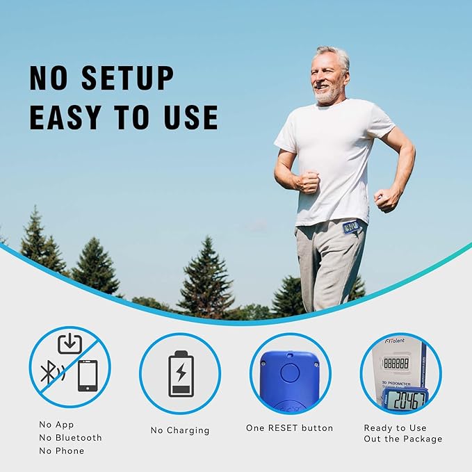 Pedometer for Walking Steps and Miles, 3D Accurately Simple Pedometer, Step Counter for Kids Men Women Seniors, Step Tracker with Clip Lanyard