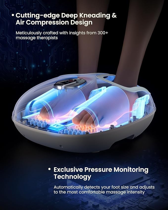 RENPHO Foot Massager Machine with Heat [2026 Upgraded], Shiatsu Foot Massager for Plantar Fasciitis, Christmas Gifts for Women, Cordless Control, 2026 Innovation Upgrade - Exclusive Voice Control