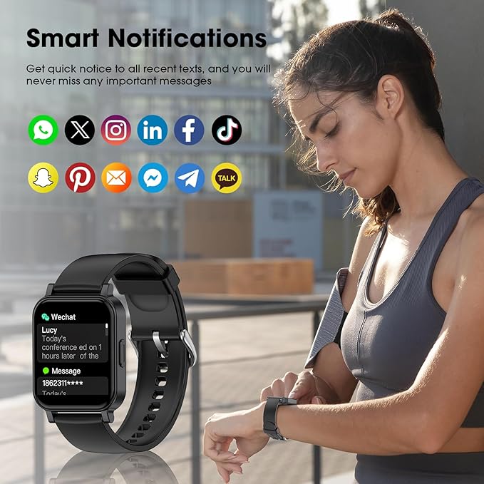 Fitness Tracker, Fitness Watch with Blood Oxygen, Heart Rate Monitor, Steps Calories Counter, Sleep Monitor, Pedometer IP68 Waterproof, Smart Watch for Android iPhones