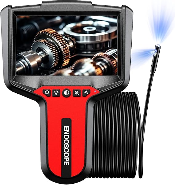 Endoscope Camera with Light: 5" 1080P HD Dual-Lens Inspection Borescope Camera for Sewer - 16.4ft Waterproof Industrial Endoscope - Flexible Snake BoreScope for Plumbing Automotive - Gift Tool for Men