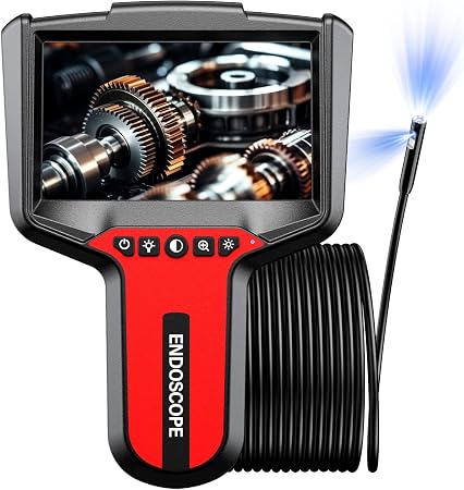Endoscope Camera with Light: 5" 1080P HD Dual-Lens Inspection Borescope Camera for Sewer - 16.4ft Waterproof Industrial Endoscope - Flexible Snake BoreScope for Plumbing Automotive - Gift Tool for Men
