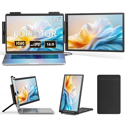 Laptop Screen Extender, 14" FHD 1080P IPS Laptop Monitor Extender with USB C/HDMI Port, Plug and Play Screen Portable Extended Monitor for 14"-15.6" Laptops - Image 4