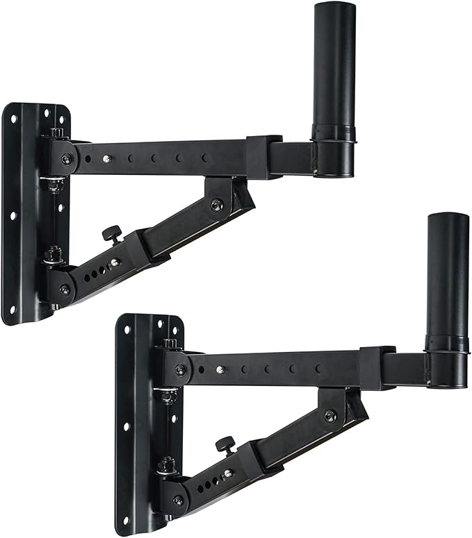 Sound Town 2-Pack Adjustable Wall Mount Speaker Brackets with 180-degree Swivel (STWSD-048B)
