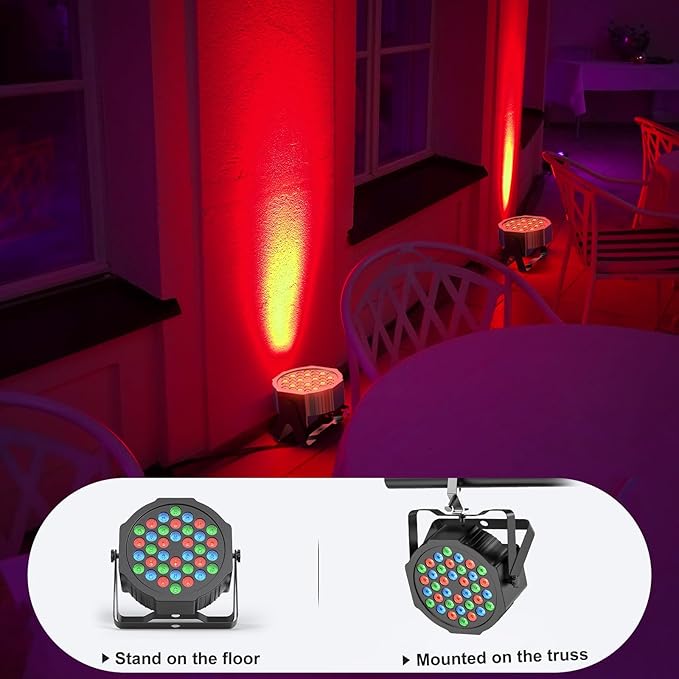 HOLDLAMP Rechargeable Par Lights 36W RGB Battery Powered, Wireless LED Par Lights DJ Uplights Sound Activated& Remote Control for Wedding Events Club Party Church Stage Lighting, 10 Pack