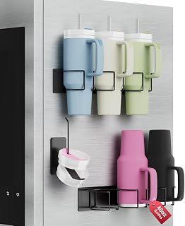 Arctiiro Magnetic Stanley Cup Holder for Refrigerator, Water Bottle Organizer for Stanley 40 oz with Tumbler Lid Organizer, Kitchen Pantry Organizers and Storage for Stanley Cup Accessories - Image 1