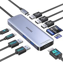 USB C Hub Multiport Adapter for MacBook Pro/Air, 10 in 1 USB C Dongle Mac HDMI Adapter, USBC Dock Compatible for iPad Pro, iMac, Dell, HP, Lenovo (4K@60Hz HDMI,SD/TF Card Reader,100W PD, 6 USB Ports) - Image 1