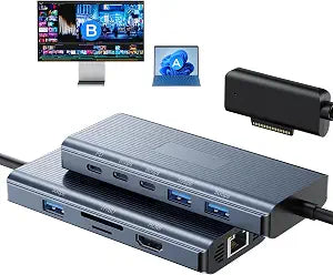 Surface Docking Station 4K HDMI Display, 10-in-1 Surface Pro Dock with Power Supply for Microsoft Surface Pro 12/11/10/9/8/7/6/5/4/3, Surface Laptop 7/6/5/4, Surface Go/Book/Laptop Go