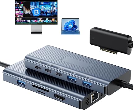 Surface Docking Station 4K HDMI Display, 10-in-1 Surface Pro Dock with Power Supply for Microsoft Surface Pro 12/11/10/9/8/7/6/5/4/3, Surface Laptop 7/6/5/4, Surface Go/Book/Laptop Go