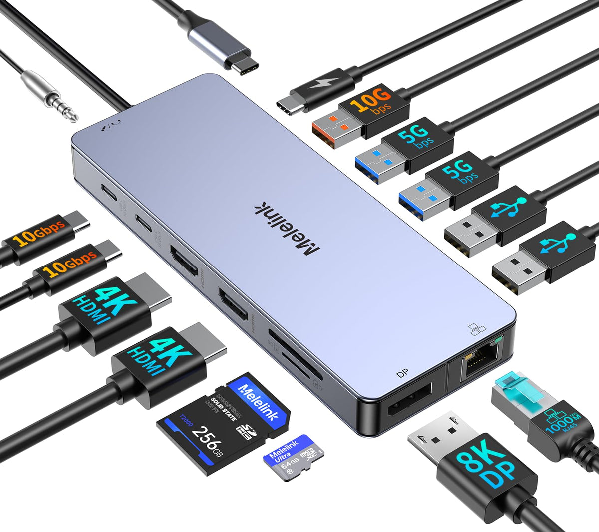 USB C Laptop Docking Station Dual Monitor for Dell/L | Computer Access - Image 1