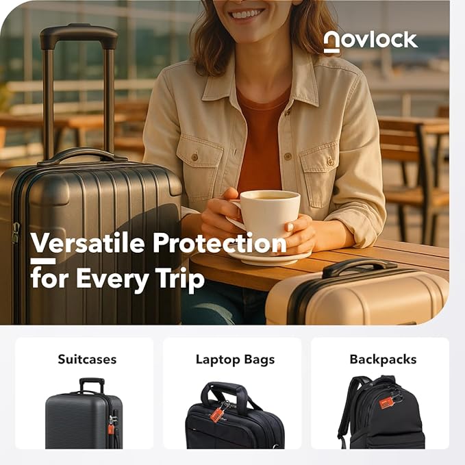 TSA Approved Luggage Locks | Inspection Indicator, 4-Digit Combination, Durable Zinc Alloy | for Suitcases, Backpacks, Travel Bags | Orange, 2-Pack