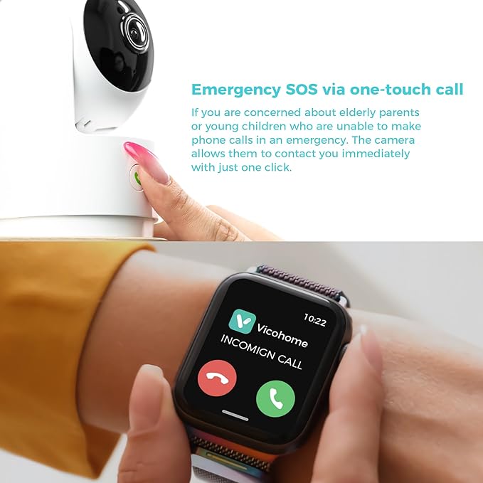 Vicohome 2K Indoor Camera, Plug-in, AI Tracking, Home Security, Pet/Baby Monitor, 360° View Pan/Tilt, Two Way Audio, Night Vision, Easy to Setup, Wi-Fi, Audible Alarm, 180 Days Exchange Policy
