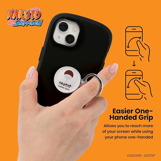 iFace Naruto Shippuden Anime Licensed Collection Universal Smartphone Ring Holder Kickstand Accessory ??Stick On Phone Stand/Hand Gripper Compatible with iPhone, Samsung Galaxy, etc. - Uchiha Symbol