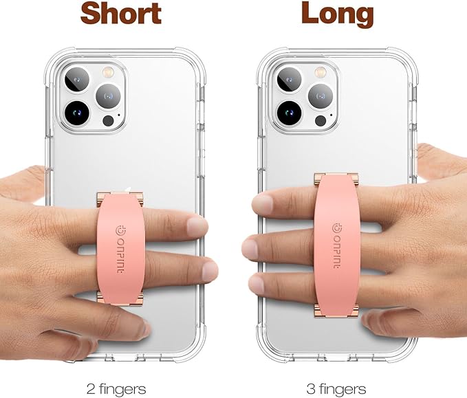 Phone Grip Finger Ring Holder 3.23 Inch, Phone Slim Finger Ring Holder Kickstand 2 in 1, Compatible with iPhone Samsung and Most Smartphones, Pink