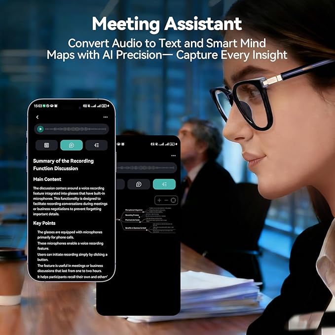 AI Smart Glasses for Men & Women – Powered by ChatGPT, Real-Time Translation, Bluetooth Glasses with Photochromic Lens, Music & Hands-Free Calling, UV & Blue Light Protection, Thin Temples