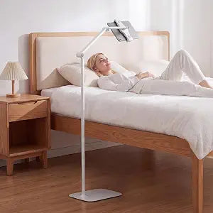 Tablet Floor Stand,Adjustable Height iPad Stand with Flexible Arm,360°Rotation Tablet Holder for Bed Couch,Universal Floor Phone Stand for 4.7"-13" iPhone iPad Pro Air Mini,Samsung Tab