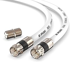 G-PLUG 15FT RG6 Coaxial Cable Extender - Coax Cable Cord, Triple Shielded