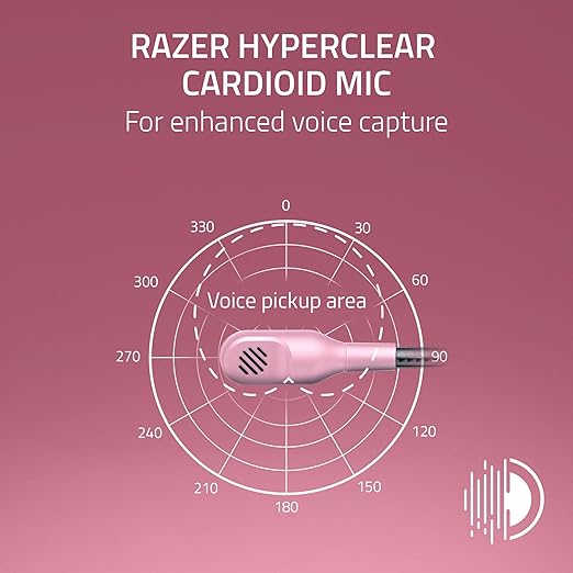 Razer BlackShark V2 X PlayStation Gaming Headset: 50mm Drivers - Cardioid Mic - Lightweight - Comfortable Noise Isolating Earcups - for PS5, Xbox Series X, PC, Switch via 3.5 mm Jack - Quartz Pink