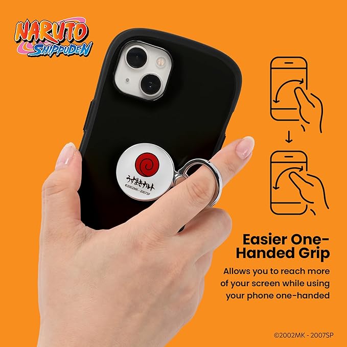 iFace Naruto Shippuden Anime Licensed Smartphone Ring Holder Kickstand Accessory ??Stick On Phone Stand/Hand Gripper Compatible with iPhone, Samsung Galaxy, etc. - Naruto (Uzumaki Clan) Symbol