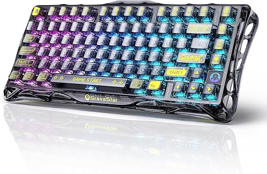 GravaStar Mercury K1 Lite 75% Wireless Mechanical Gaming Keyboard RGB