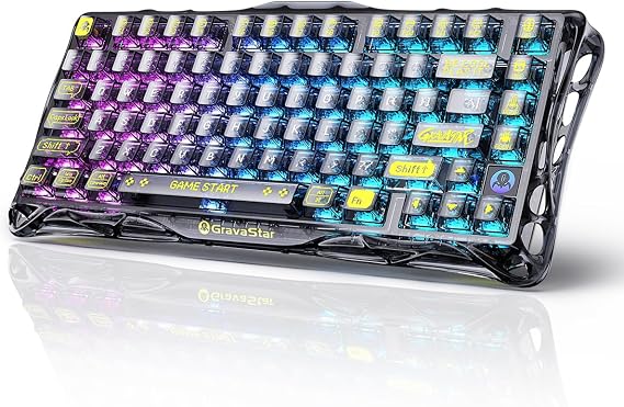 GravaStar Mercury K1 Lite 75% Wireless Mechanical Gaming Keyboard RGB