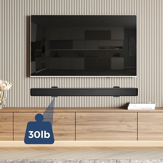 Universal Sound Bar Mount Brackets Wall Mount Shelf for Samsung, Sony, LG, JBL, Polk Audio, Vizio, Roku, Bose, Onn Soundbar Mount Mounting Bracket