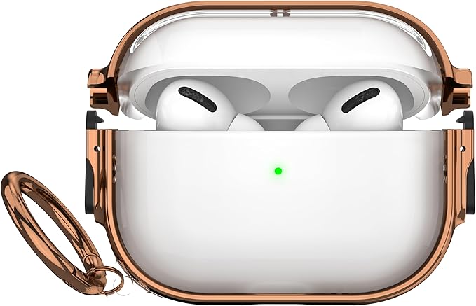 Maxjoy for AirPods Pro 2nd/1st Generation Case with Lock, Clear AirPods Pro 2 Case Lock Protective Hard AirPod Pro Cover for Women Men with Keychain for Airpod Pro (2023/2022/2019), Transparent