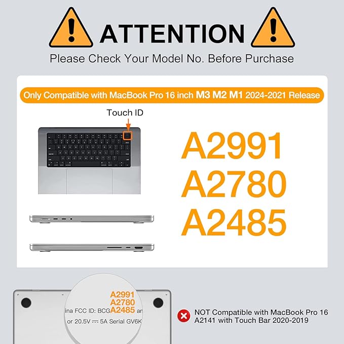 MOSISO Webcam Cover Slide 2 Pack&Compatible with MacBook Pro 16 inch Case 2024-2021 M3 A2991 M2 A2780 M1 A2485, Plastic Hard Shell Case&Keyboard Cover&Screen Protector&Storage Bag, Black