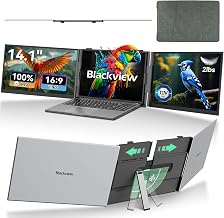 Blackview DCM6 Triple Laptop Screen Extender,14" 1080P FHD IPS Portable External Screen,Two Cable USB C Travel for 13-17'' Laptop,Plug & Play Compatible with Windows/Mac/Chrome OS and Mobile Devices - Image 1
