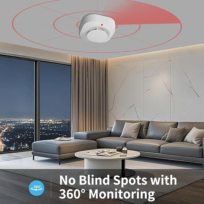 Smoke Detectors for Home,Photoelectric Wireless Fire Alarms Replaceable Battery Powered,Portable Smoke Alarm with Test/Mute Button,Attic Smoke Detector,8 Pcs(Battery Not Included)