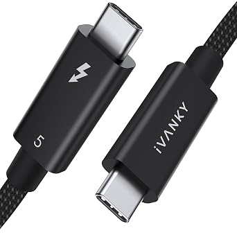 IVANKY Intel Certified Thunderbolt 5 Cable 3.3ft, 120Gbps Thunderbolt Cable