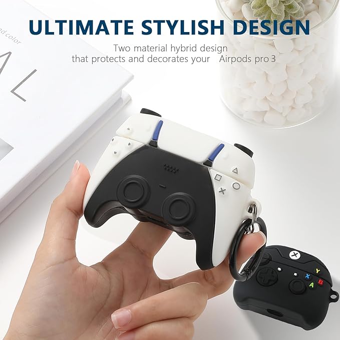 [2Pac] Compatible Airpods Pro 3 Case(2025),Cute Gamepad Design Cases Soft Silicone Protective Cases for Apple AirPods Pro 3rd Generation Case,Airpod Pro 3 Cover with Keychain for Men/Boy