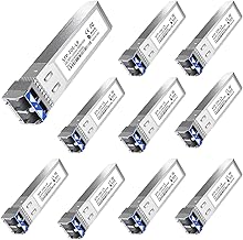 10Pack SFP+ LC 10GBase-LR Transceiver - 10G Single Mode Module, Compatible with Cisco SFP-10G-LR, Ubiquiti UF-SM-10G, Meraki, Mikrotik, Netgear, Aruba, TP-Link and More - 1310nm, SMF, 20km, DDM - Image 1