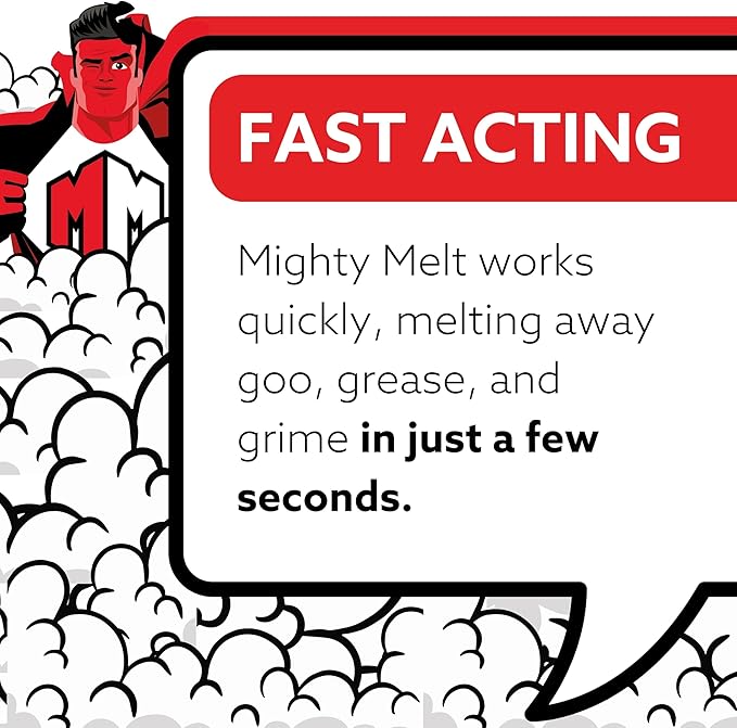 Mighty Melt Adhesive Remover | For Sticky and Gooey Messes | Removes Glue, Stickers, Labels, Tape, Decals Crayons, Wax, Tar & More | Safe for Surfaces | Fresh Citrus Scent (125ml / 4.2oz)