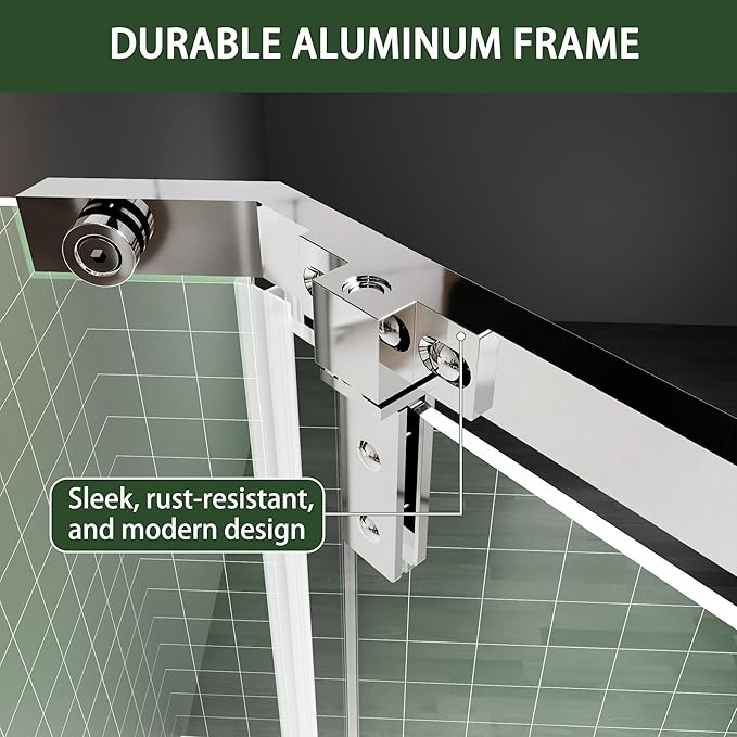36" W x 36" D x 72" H Frameless Neo-Angle Shower Enclosure, Pivot Glass Shower Door with 1/4" (6mm) Clear SGCC Tempered Glass, Chrome Finish, Reversible Installation