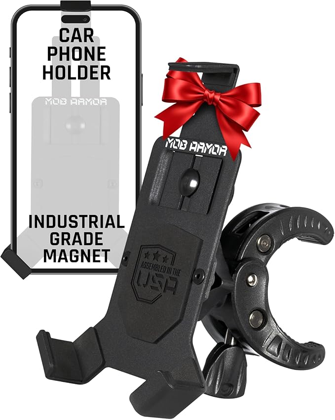 Mob Armor Mob Mount Claw with 360° Rotation - Universal Phone Mounting Clamp for Motorcycle, Car, Boat - Christmas, White Elephant for Men, Dad, Boyfriend & Husband