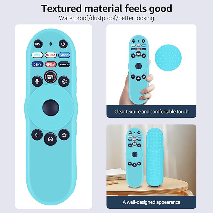 [Pack of 2] Remote Case for Smart TV Remote XRT270 Control Cover, Silicone Controller Case Cover Compatible with XRT270 Silicone Sleeve(Glow Pink+Glow Blue)