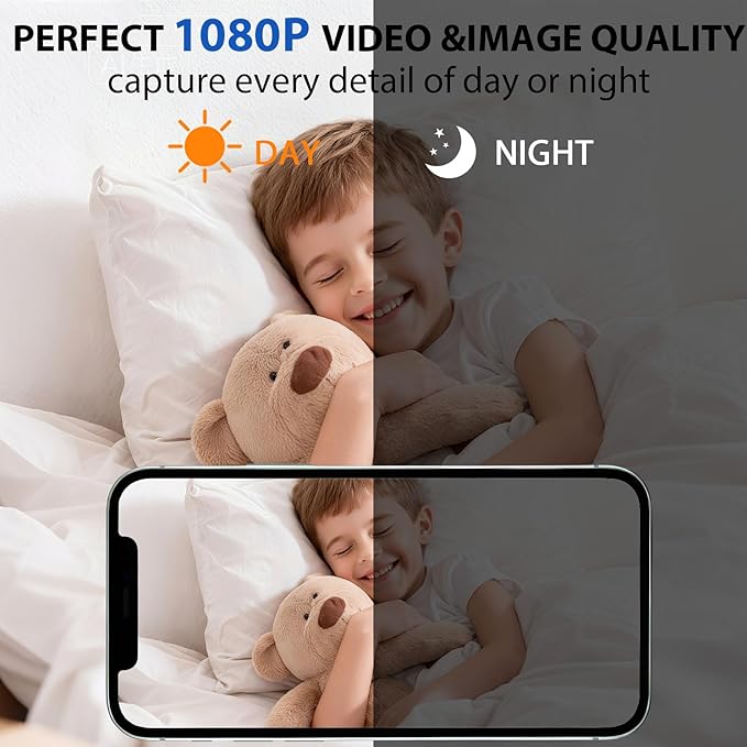 Upgraded Indoor Security Mini Camera,HD Nanny Cam for Home Security，WiFi Camera Wireless Surveillance, Motions Detection Auto Night Vision.for Home/Pet/Baby/Office withs App function Remote Viewing