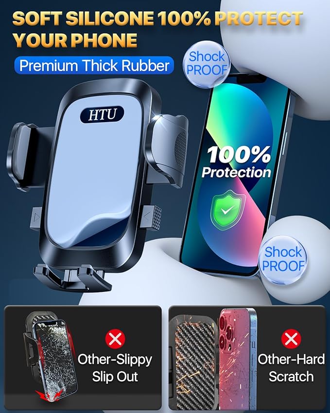 【98+LBS Strongest Suction & Military-Grade】2025 Ultimate Car Phone Mount【Patent & Safety Certs】 Cell Phone Holder Truck Stand for Dashboard Windshield Vent for iPhone 17 Pro Max Samsung (Light Grey)