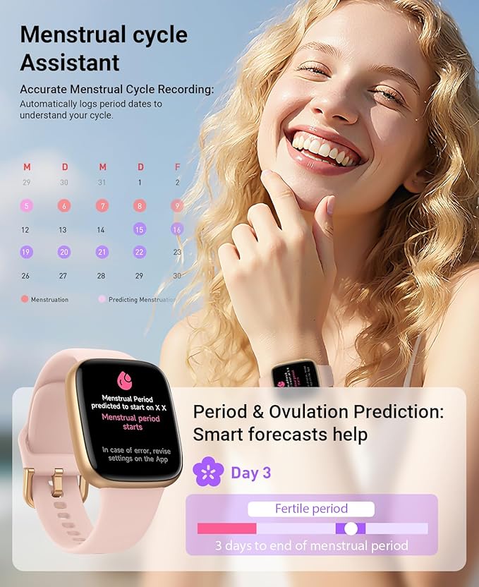 Gydom Smart Watch for Women/Men [1.85" AMOLED Screen Answer/Make Calls] Fitness Trackers with Heart Rate/Sleep/SpO2 Monitor Compatible Android & iPhone, 120+ Sports, IP68 Waterproof Reloj para Mujer