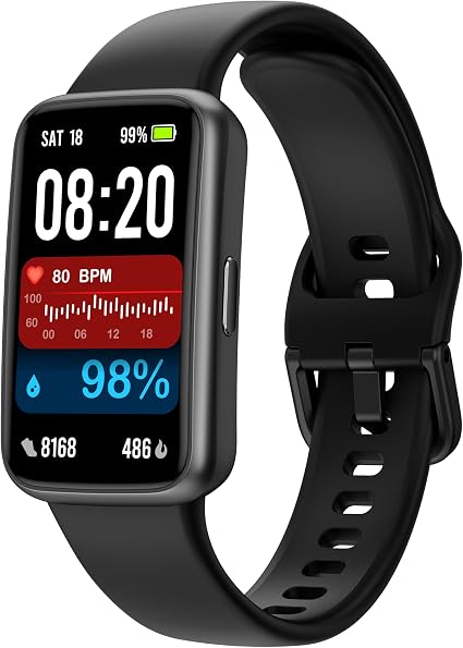 Fitness Tracker Smart Watch, 1.47" Color Screen, 100+ Sports, Black