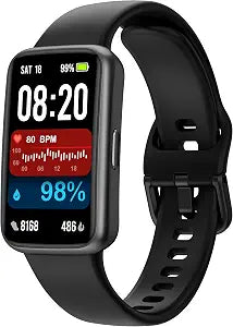Fitness Tracker Smart Watch, 1.47" Color Screen, 100+ Sports, Black