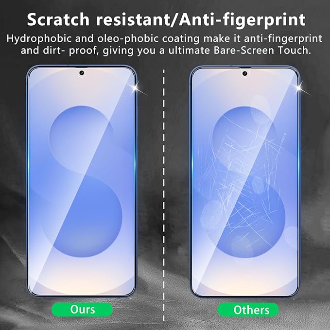 3 Pack Screen Protector Designed for Galaxy S25 Plus with 3 Pack Tempered Glass Camera Lens Protector,Ultra HD Clear,9H Hardness,Easy Install - Case Friendly,Scratch Resistant