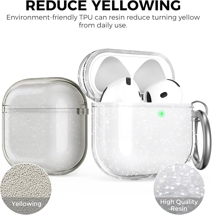 AhaStyle Clear Airpods 4 Case Cover with Cleaning Kit [Anti-Yellowing] Soft TPU Protective Covers Skin Designed for Apple AirPods 4th Generation 2024 Support USB-C Charging Case and Wireless Charging