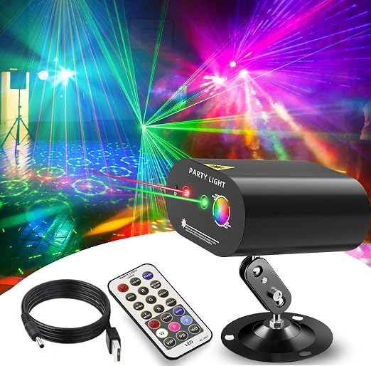 DJ Disco Ball Party Lights with Sound-Activated Remote