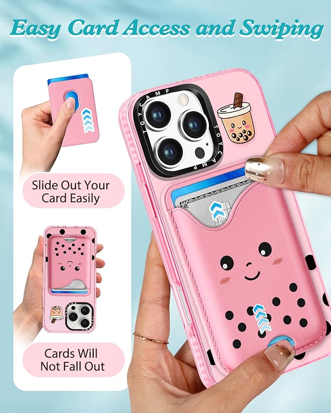 Toycamp for iPhone 16 Pro Max Case - Compatible with Magsafe Credit Card Holder Wallet Magnetic Cute Women Teen Girls Kawaii Girly Unique Fun Design Phone Cover for Apple 16 Promax 6.7"