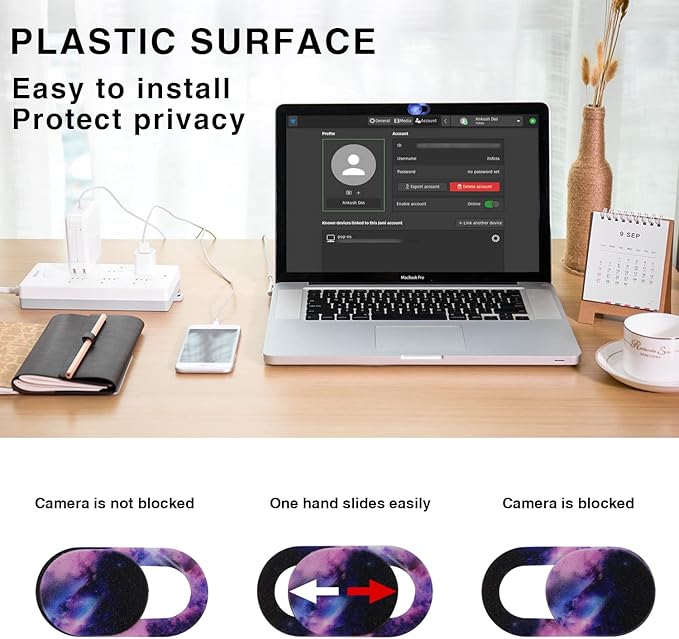 10pcs Laptop Camera Cover Slide Universe Webcam Cover Slide Starry Sky Ultra Thin Web Camera Cover for Laptop Desktop PC MacBook Pro iPad Smartphone Tablet Privacy Security Camera Blocker