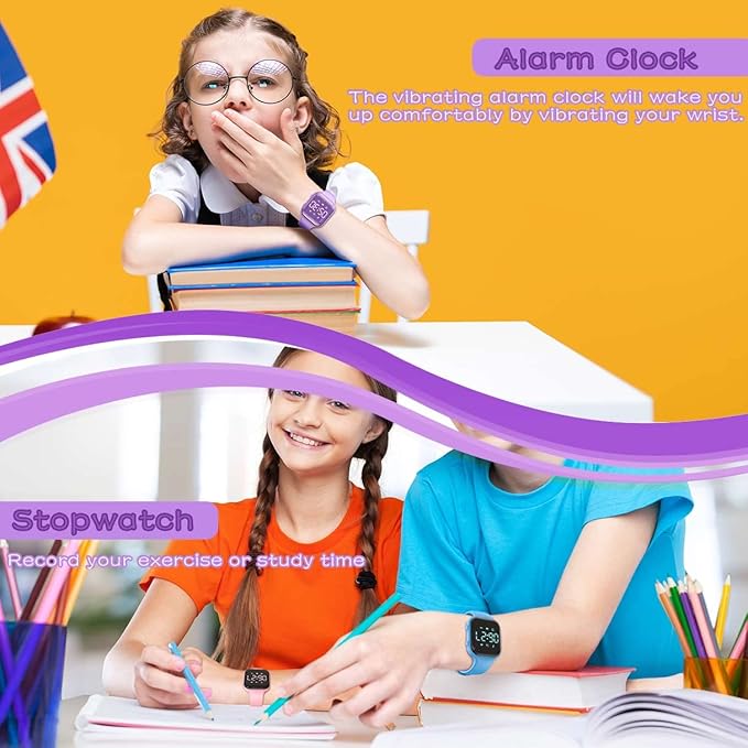 LED Kids Multifunction Steps Counting Watch, Digital Watch, Non-Bluetooth Pedometer Watch, Stopwatch, Alarm Clock, Calories for Women Children Girls Boys