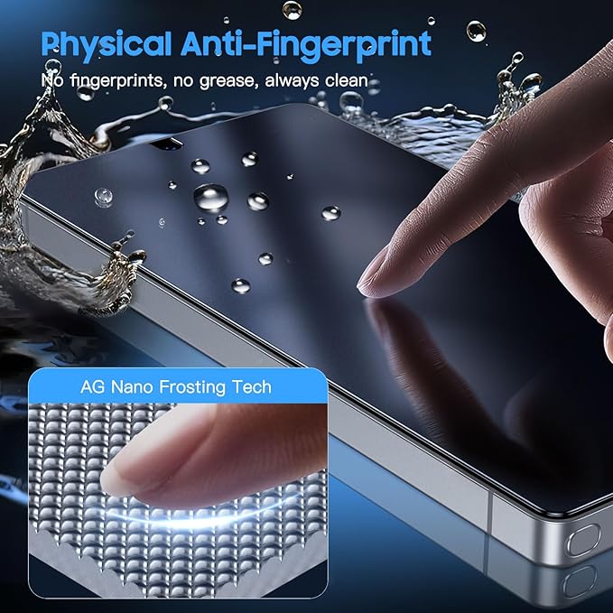 Uyiton for Samsung Galaxy S25 Ultra Matte Privacy Screen Protector - Anti-Fingerprint Anti-Spy Shatterproof Full Coverage Case Friendly 9H Tempered Glass Screen Cover, 2 Pack