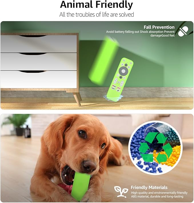 [Glow Green] Luminous Remote Cover Compatible with Onn Android TV 4K UHD Stick TV Box 100024646 100026240 Remote Controller Lightweight Anti-Slip Skin-Friendly Silicone Skin Sleeve